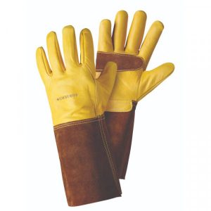 Ultimate Golden Leather Gauntlets Lrg / Size 9