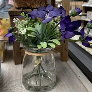 Faux Flowers in Glass Jar, 3as